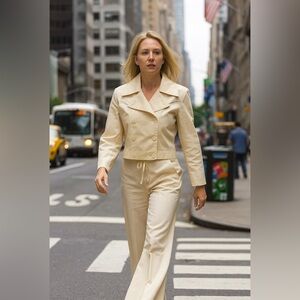 CAPUCCI  silk blazer very unique design size 40 💯 sets-silk made in Italy